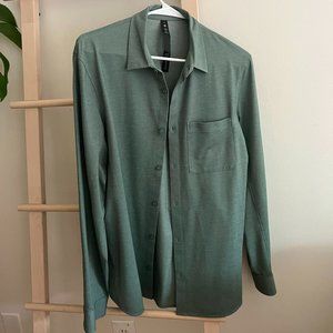 lululemon button down green long sleeve shirt